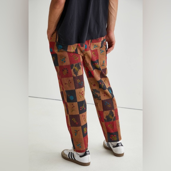 NWT  Multicolor Patchwork stitched‎ Pants brown motif - Picture 4 of 12